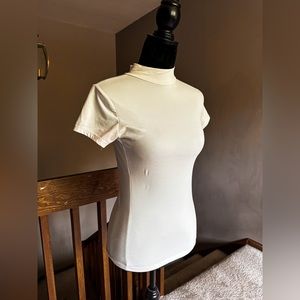 White Mock Neck Tee